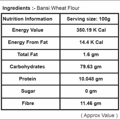 Trueway Farms Organic Bansi Wheat Flour (bansi Gehu Atta) -1.85 Kg | Stone Grounded Flour | Soft Roti Atta | High Fiber, Low Gi | Rich In Nutrients