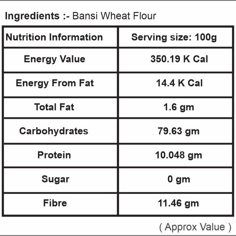 Trueway Farms Organic Bansi Wheat Flour (bansi Gehu Atta) -1.85 Kg | Stone Grounded Flour | Soft Roti Atta | High Fiber, Low Gi | Rich In Nutrients