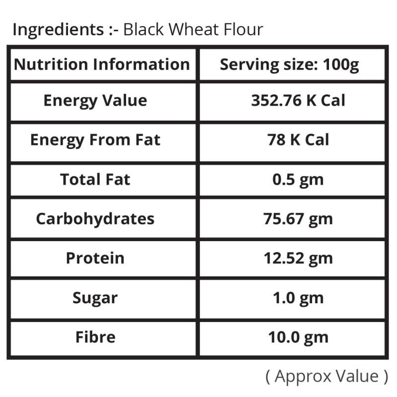 Trueway Farms Organic Black Wheat Flour (kala Gehu Atta) –5kg | Stone Grounded Flour | High Fiber, Low Gi, Low Gluten | Antioxidant Rich